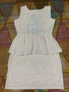 Sparkly White Peplum Dress