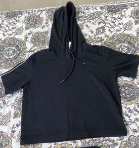 Black Cropped Hoodie &amp; Jogger Set