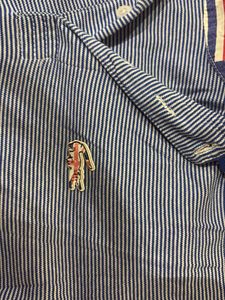 Men's Blue Striped Polo Shirt