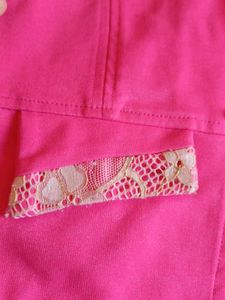 Vintage Pink Blazer with Lace Details
