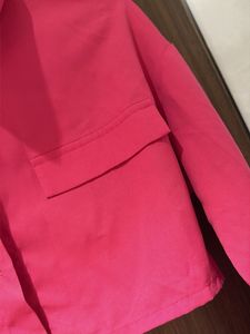 Hot Pink Cropped Collared Shirt