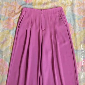 Barbie Pink Pleated Wide Leg Pants