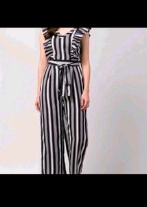stripped black white jumpsuit