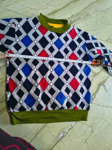 Argyle Print Pullover Sweatshirt from Dubai