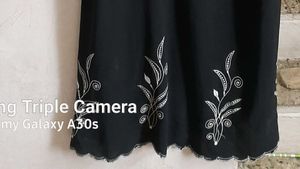 Black Abaya with Embroidery 51  Sizelenght