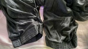 Shiny Black Patiala Pant