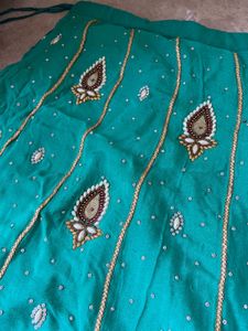 Beautiful Teal Embroidered Lehenga only