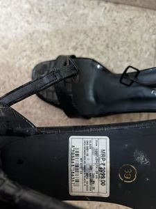 Black Crocodile Embossed Heels