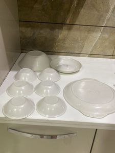 Retro Green Floral Serving Bowl Set