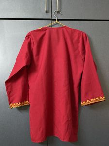 authentic Kashmiri Embroidered Red Kurta
