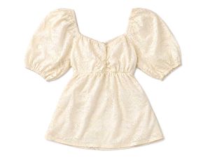 Cream Lace Puff Sleeve Top