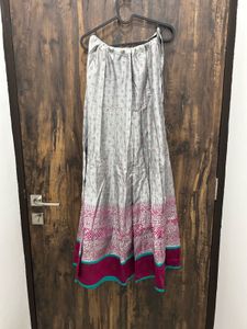 Elegant Grey & Pink Ethnic Skirt