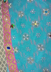 Stunning Blue Embroidered Saree
