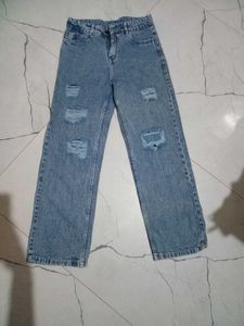 ripped blue jeans