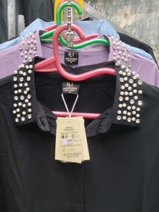 Stylish Black Embellished Shirt