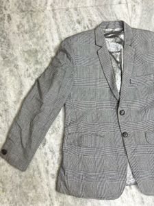 Unisex Grey Checked Blazer