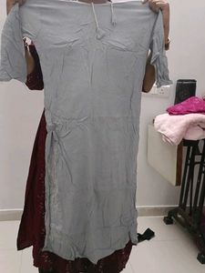 Stylish Grey Kurta with Embellishments