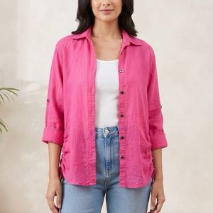 Vibrant Pink Button-Up Shirt