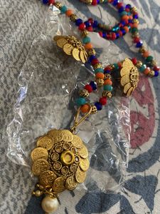 Boho Beaded Necklace and Earring Set
