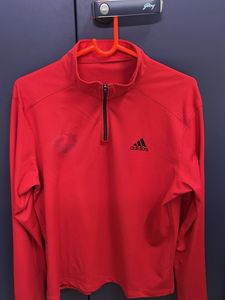 Adidas Red 1/4 Zip Pullover Sweatshirt