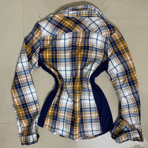 Y2k Stretch Plaid Button-Up Shirt