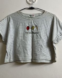 Striped "Sweet Banana" Graphic T-Shirt
