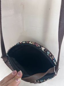 Striped Round Crossbody Bag