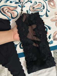 XS Black Lace Bralette &amp; Thong Set