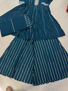Elegant Teal Kurta Set with Sharara