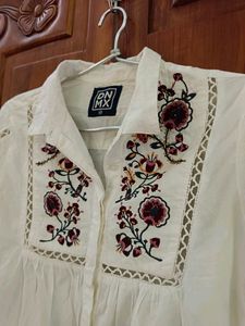 Cotton Shirt With Embroidery Details