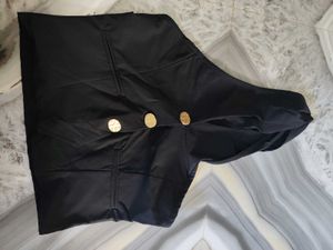 Elegant Black top with Gold Buttons