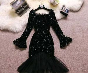 Stunning Black Sequin Party Dress