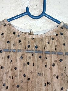 Sheer Polka Dot Blouse Cropped