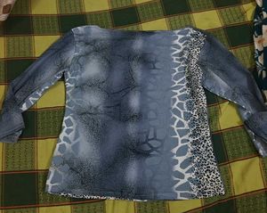 Y2K Vintage Blue Animal Print Top