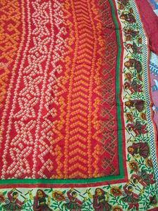 Vibrant Indian Saree with Traditional Motifs
