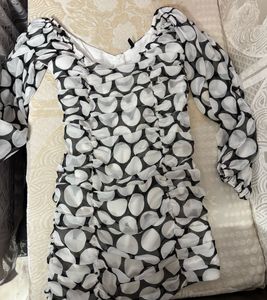 Chic Polka Dot  baloon Dress - S
