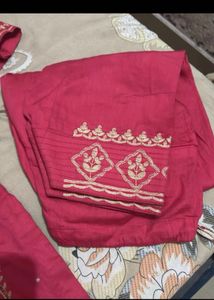 Embroidered Pink Silk suit