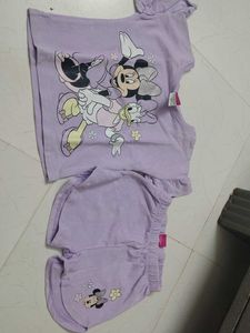 Cute Minnie Mouse Purple Pajama Set