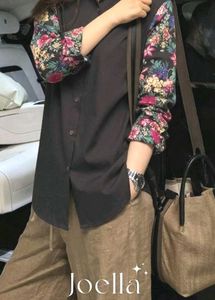 Floral Sleeve Black Shirt 🖤🪽