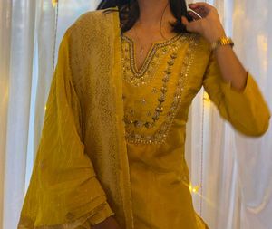 Elegant Yellow Kurta Set with Dupatta