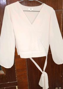 AND Elegant Beige Wrap Top XL size