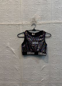 🇫🇷 France imported Sparkly Sequin Crop Top