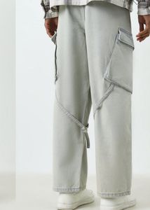 NUON WESTSIDE MEN ICE WASHED CARGO JEANS 32