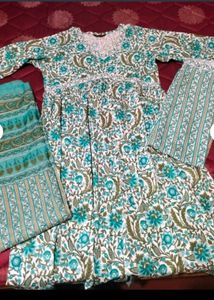 Beautiful Blue Floral Kurta Set