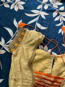 Partywear Orange saree with blouse