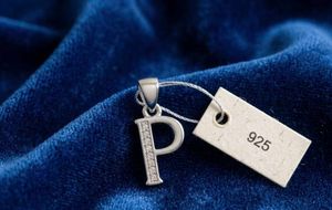 "P" Initial Pendant of 925 silver