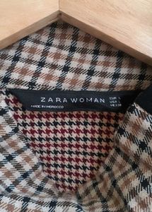 ZaRA Vintage Checkered Long Sleeve Top