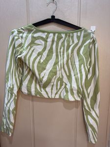 Zara Zebra Print Long Sleeve Top