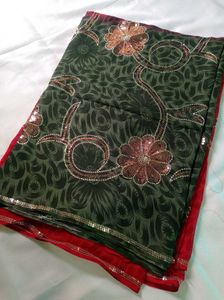 Sparkling Floral Embellished Saree