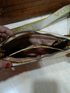 Gold Textured Clutch Bag